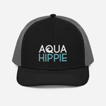 Aqua Hippie Black/Grey Trucker Cap