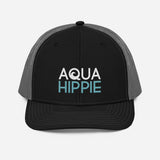 Aqua Hippie Black/Grey Trucker Cap