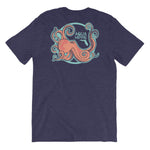 Aqua Hippie Octopus Navy Short-Sleeve Unisex T-Shirt