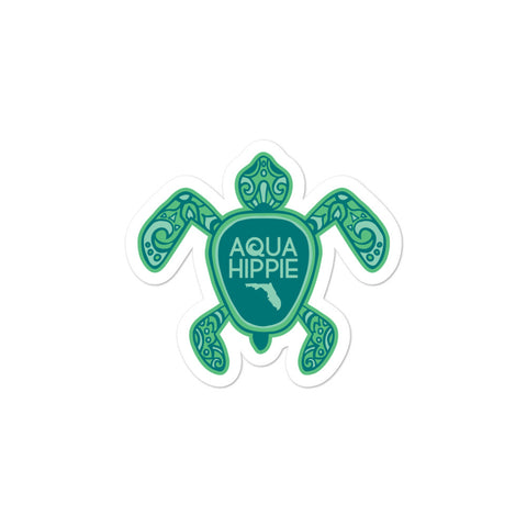 Aqua Hippie Tortuga Decal