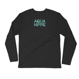 Aqua Hippie Octopus Black Long Sleeve Fitted Crew