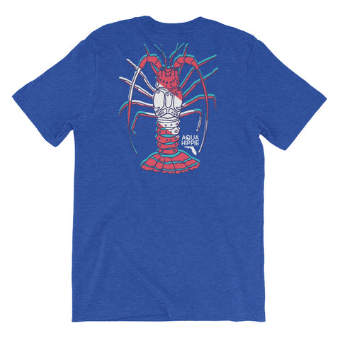 Aqua Hippie Lobster Heathered Blue Short-Sleeve Unisex T-Shirt