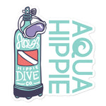 Aqua Hippie Dive Tank Decal