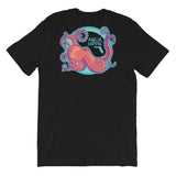 Aqua Hippie Octopus Black/Purple Short-Sleeve Unisex T-Shirt